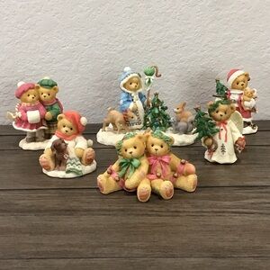 Cherished Teddies Festive Bear Figurine Set, 6 pieces
